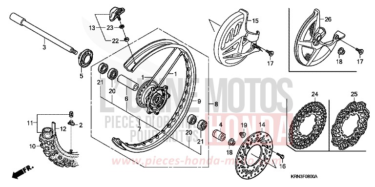 ROUE AVANT von CRF250R NOIR (NH1) von 2009