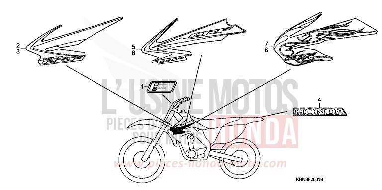 MARQUE (CRF250R8/9) von CRF250R NOIR (NH1) von 2009