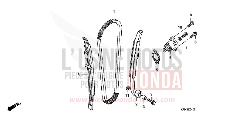 NOCKENWELLENKETTE/SPANNVORRICHTUNG von CRF250R EXTREME RED (R292) von 2009