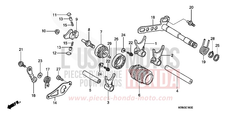 SCHALTTROMMEL von CRF250R EXTREME RED (R292) von 2009