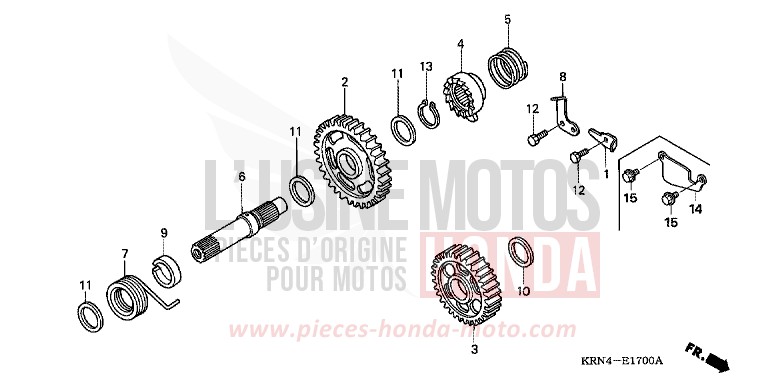 KICKSTARTERSPINDEL von CRF250R EXTREME RED (R292) von 2009