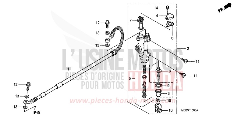 HAUPTBREMSZYLINDER, H. von CRF450R EXPLOSION RED (R254) von 2002