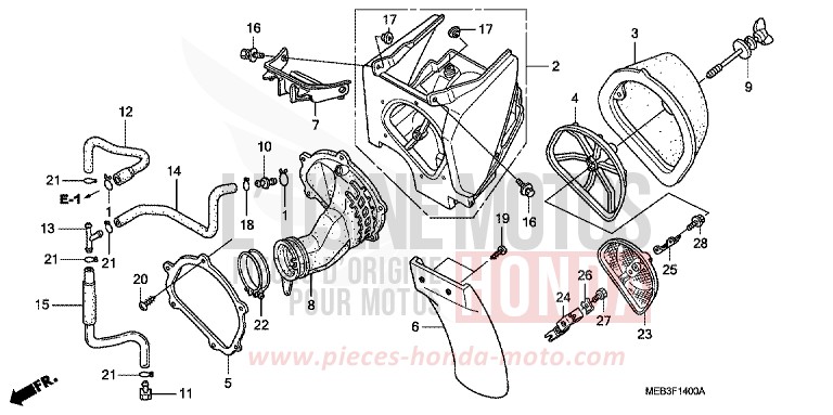 LUFTFILTER (CRF450R2) von CRF450R EXPLOSION RED (R254) von 2002