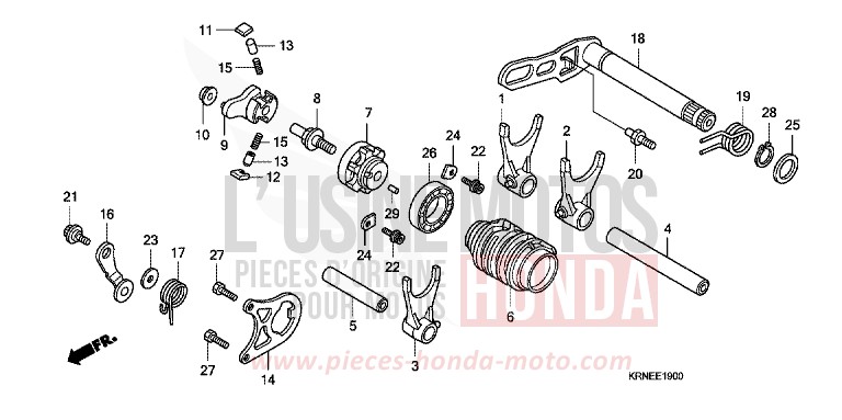 SCHALTTROMMEL von CRF250R EXTREME RED (R292) von 2010