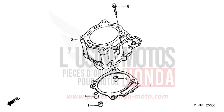 ZYLINDER von CRF450R EXPLOSION RED (R254) von 2003
