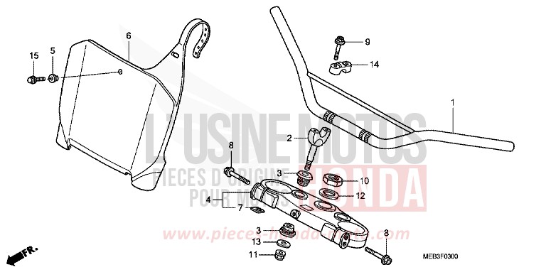 ROHRGRIFF/OBERE BRUECKE (CRF450R2,3) von CRF450R EXPLOSION RED (R254) von 2003