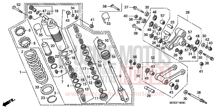 KISSEN, HINTEN von CRF450R EXPLOSION RED (R254) von 2003