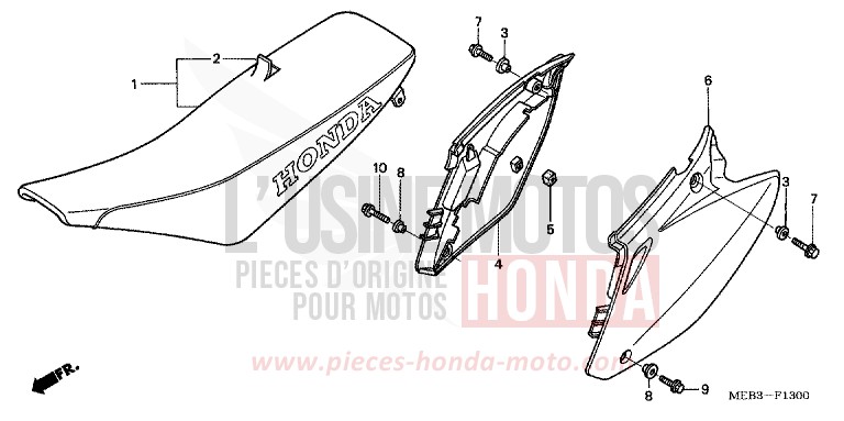 SITZ/SEITENABDECKUNG (CRF450R2,3,4) von CRF450R EXTREME RED (R292) von 2004