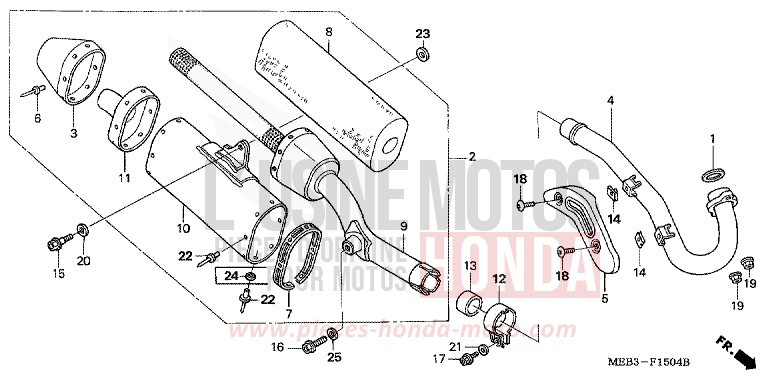 ABGAS-SCHALLDAEMPFER (CRF450R4,5) von CRF450R EXTREME RED (R292) von 2004