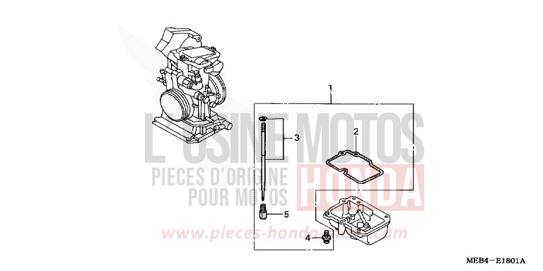 ZUSAETZLICHER VERGASER BAUTEILESATZ von CRF450R EXTREME RED (R292) von 2005