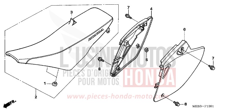 SITZ/SEITENABDECKUNG (CRF450R5,6,7,8) von CRF450R EXTREME RED (R292) von 2005