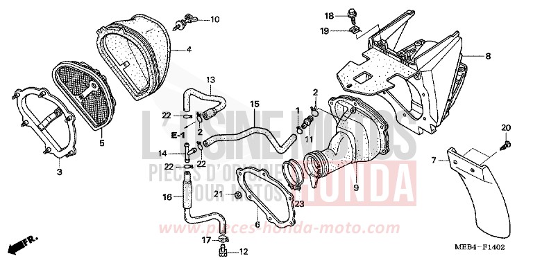 LUFTFILTER (CRF450R5,6,7,8) von CRF450R EXTREME RED (R292) von 2006