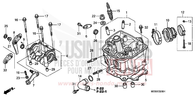ZYLINDERKOPF von CRF450R EXTREME RED (R292) von 2007