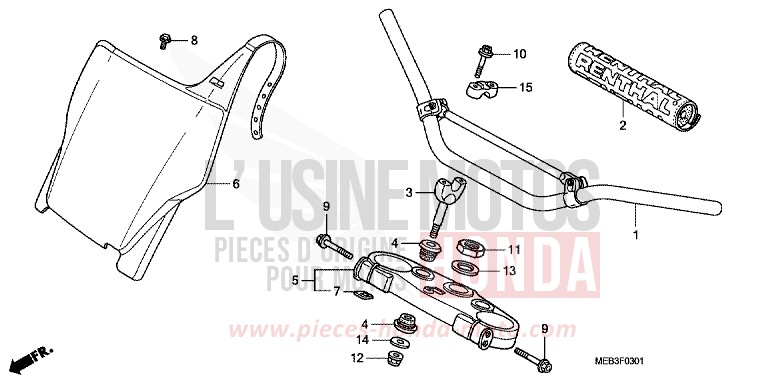 ROHRGRIFF/OBERE BRUECKE (CRF450R4,5,6,7) von CRF450R EXTREME RED (R292) von 2007