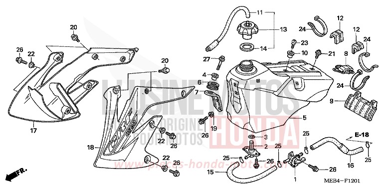 KRAFTSTOFFTANK (CRF450R5,6,7,8) von CRF450R EXTREME RED (R292) von 2007