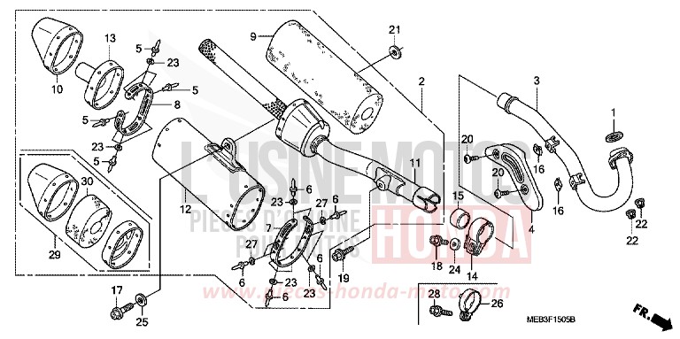 ABGAS-SCHALLDAEMPFER (CRF450R6,7,8) von CRF450R EXTREME RED (R292) von 2007