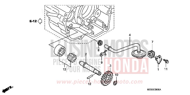 OELPUMPE von CRF450R EXTREME RED (R292) von 2008