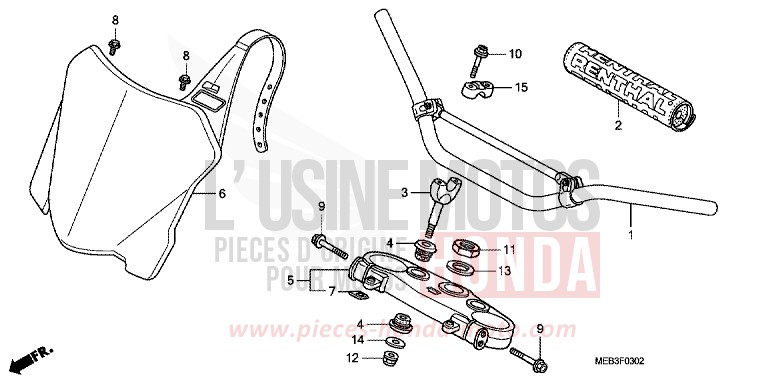 ROHRGRIFF/OBERE BRUECKE (CRF450R8) von CRF450R EXTREME RED (R292) von 2008