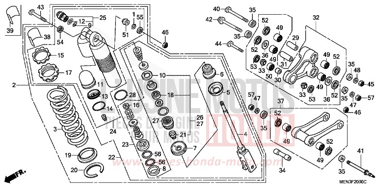 KISSEN, HINTEN von CRF450R EXTREME RED (R292) von 2009