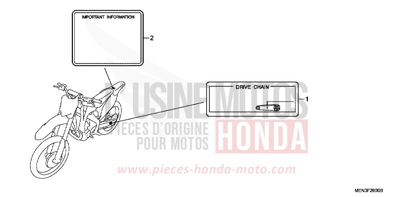 WARNETIKETT (CRF450R9/C-U) von CRF450R EXTREME RED (R292) von 2009