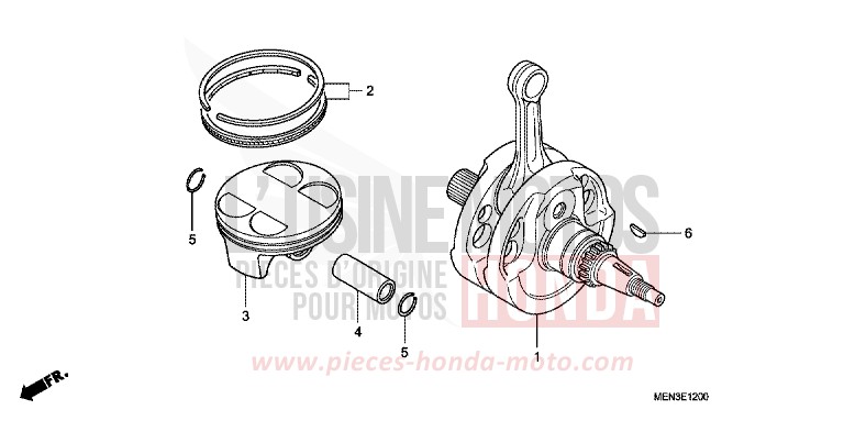 KURBELWELLE/KOLBEN von CRF450R EXTREME RED (R292) von 2010