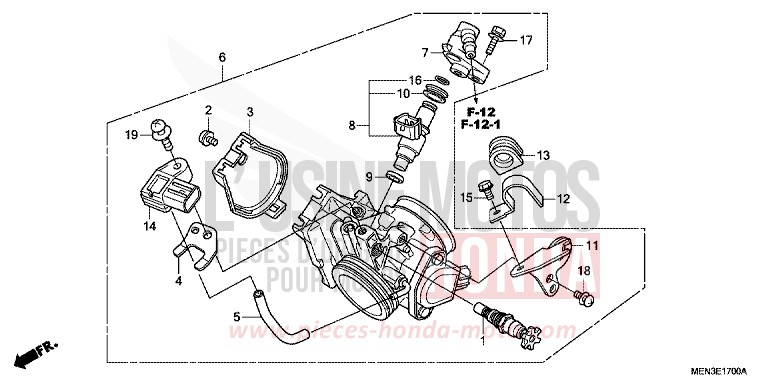 DROSSELKLAPPENGEHAEUSE von CRF450R EXTREME RED (R292) von 2010