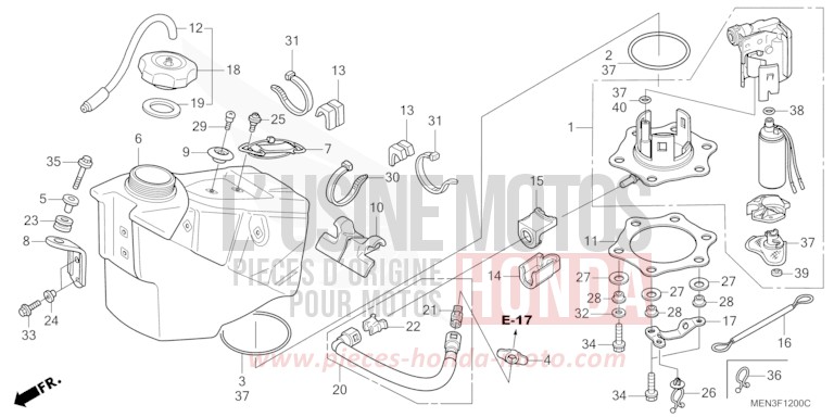 KRAFTSTOFFTANK (CRF450R9/A) von CRF450R EXTREME RED (R292) von 2010