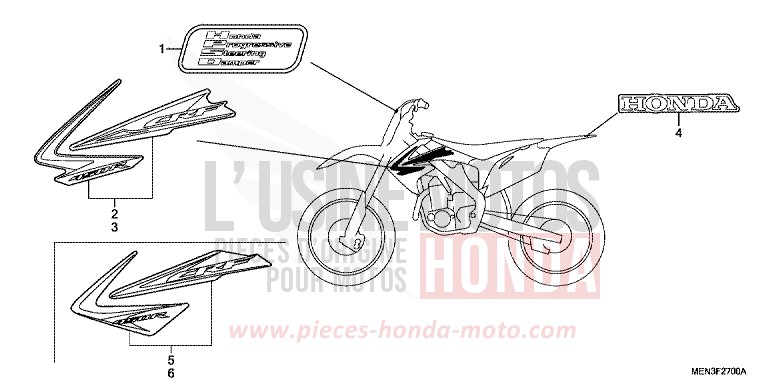 MARKE von CRF450R EXTREME RED (R292) von 2010
