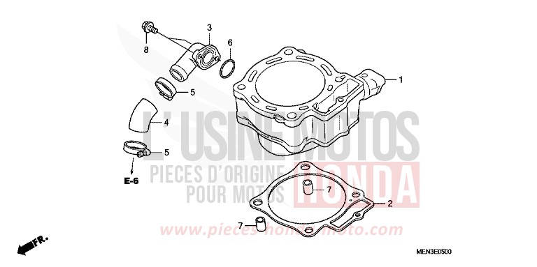 ZYLINDER von CRF450R EXTREME RED (R292) von 2012