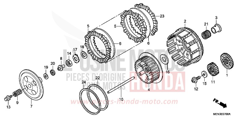 KUPPLUNG von CRF450R EXTREME RED (R292) von 2012