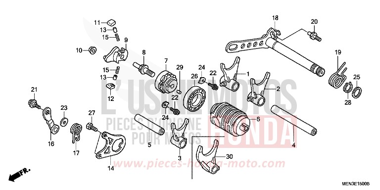SCHALTWALZE von CRF450R EXTREME RED (R292) von 2012