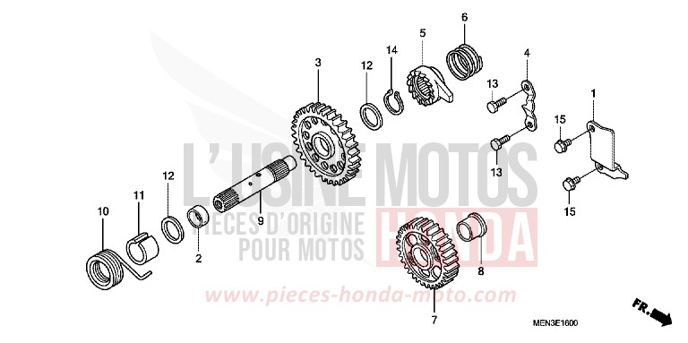 KICKSTARTERSPINDEL von CRF450R EXTREME RED (R292) von 2012