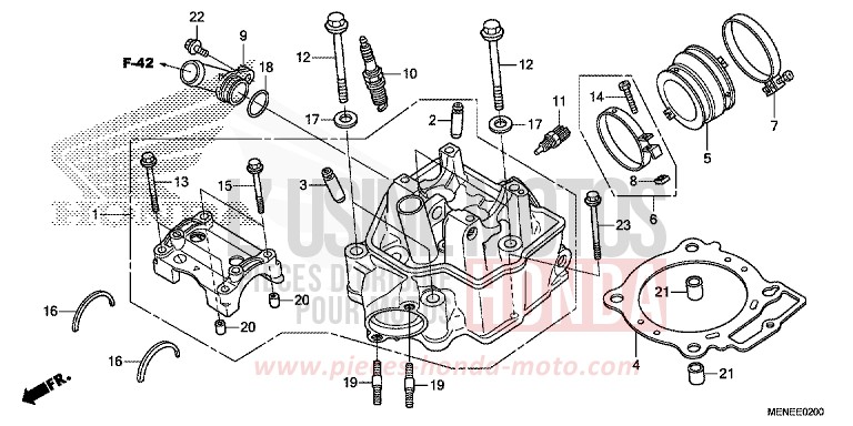 ZYLINDERKOPF (D/E) von CRF450R EXTREME RED (R292) von 2013
