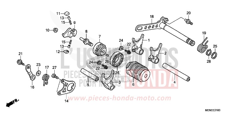 SCHALTTROMMEL von CRF450R EXTREME RED (R292) von 2013