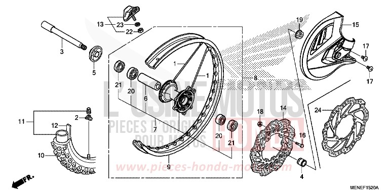 VORDERRAD von CRF450R EXTREME RED (R292) von 2013