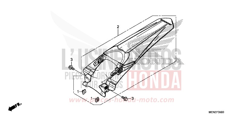 KOTFLUEGEL, HINTEN von CRF450R EXTREME RED (R292) von 2013