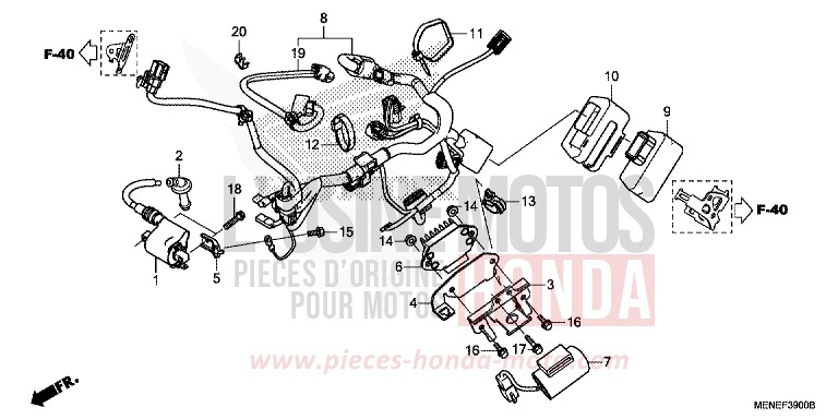 KABELBAUM von CRF450R EXTREME RED (R292) von 2013