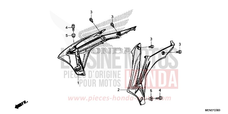 KUEHLERHAUBE von CRF450R EXTREME RED (R292) von 2015