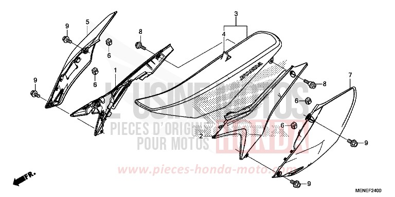 SITZ/SEITENABDECKUNG von CRF450R EXTREME RED (R292) von 2015
