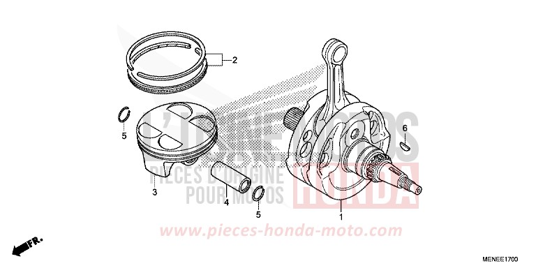 KURBELWELLE/KOLBEN von CRF450R EXTREME RED (R292) von 2016