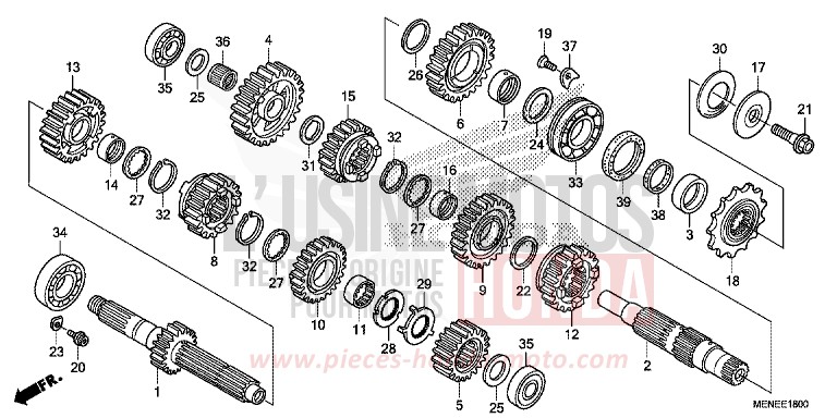 GETRIEBE von CRF450R EXTREME RED (R292) von 2016