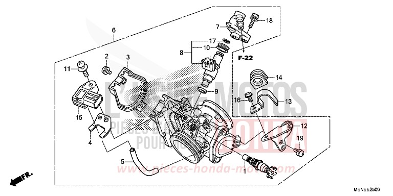 DROSSELKLAPPENGEHAEUSE von CRF450R EXTREME RED (R292) von 2016