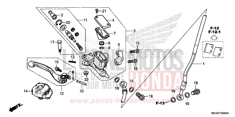 HAUPTBREMSZYLINDER, VORNE ZYLINDER von CRF450R EXTREME RED (R292) von 2016