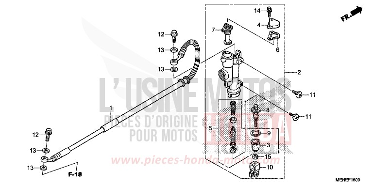 REAR BRAKE MASTER CYLINDER von CRF450R EXTREME RED (R292) von 2016