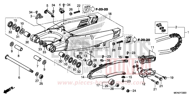 SCHWINGE von CRF450R EXTREME RED (R292) von 2016