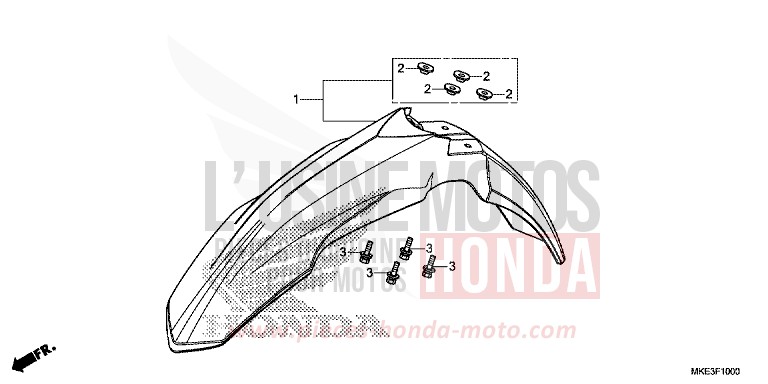 KOTFLUEGEL, VORNE von CRF450R EXTREME RED (R292) von 2017