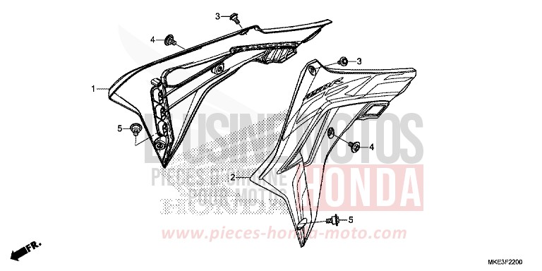 KUEHLERHAUBE (CRF450R) von CRF450R EXTREME RED (R292) von 2017