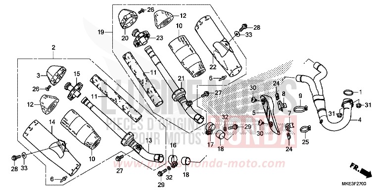 ABGAS-SCHALLDAEMPFER von CRF450R EXTREME RED (R292) von 2017