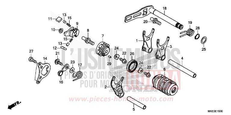 SCHALTTROMMEL von CRF450R EXTREME RED (R292) von 2018