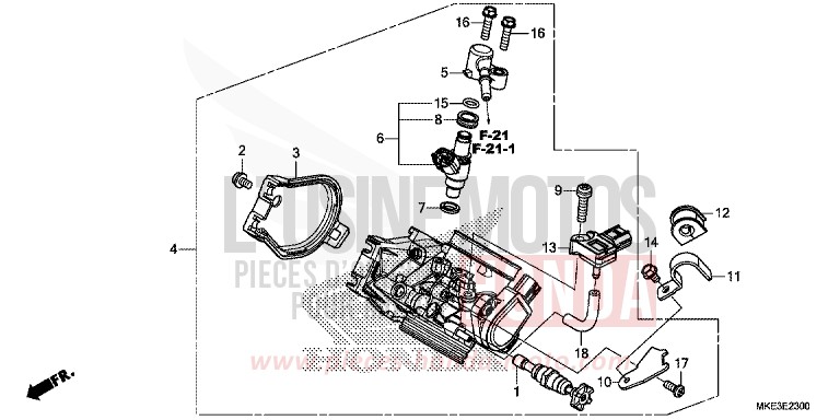 DROSSELKLAPPENGEHAEUSE von CRF450R EXTREME RED (R292) von 2018